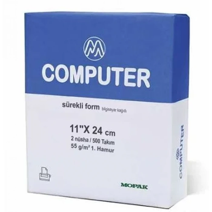 Mopak 2 Nüsha 11x24 Sürekli Form Bilgisayar Kağıdı (500 Lü)