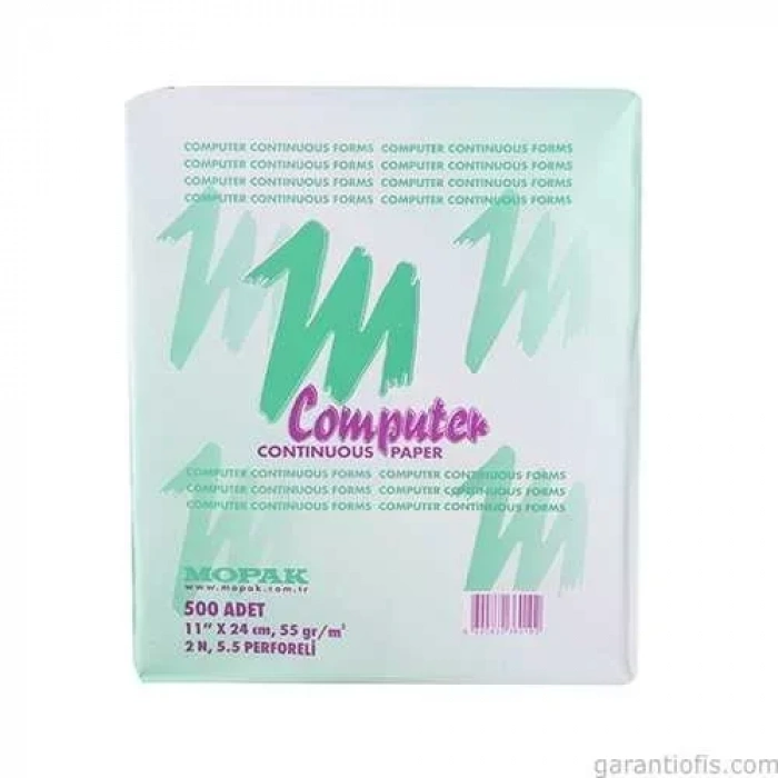 Mopak 2 Nüsha 5,5 Perforfajlı 11x24 Sürekli Form Bilgisayar Kağıdı (500 lü)