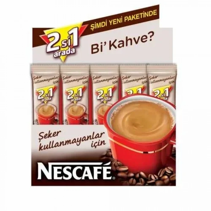 Nescafe 2 si 1 Arada Şekersiz Kahve (56 Li Kutu)