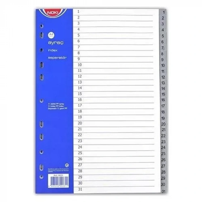 Noki 1-31 Rakamlı Pp Seperatör (ayraç)
