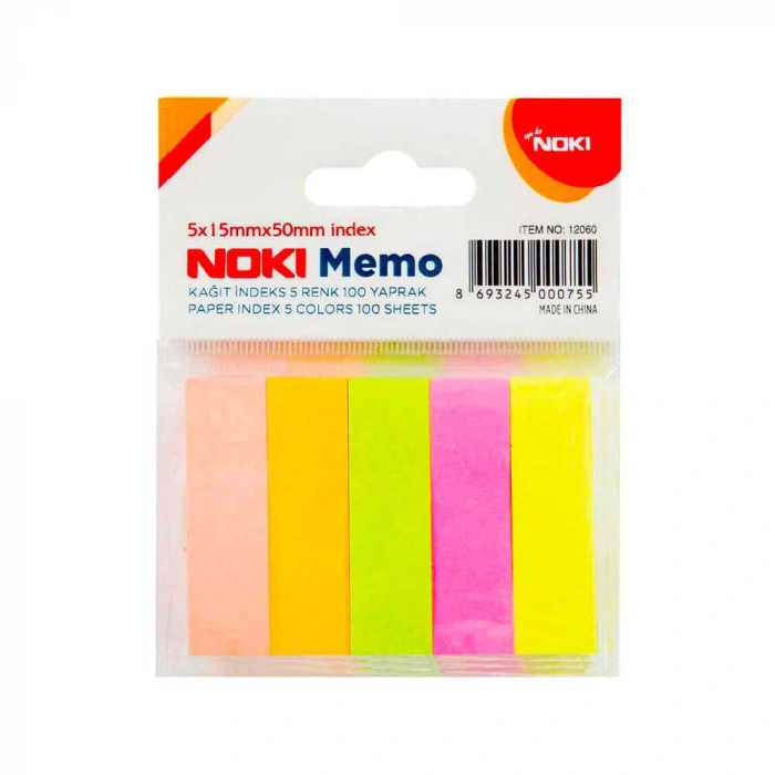 Noki 5 Renk Kağıt İndex 100 Yaprak 15 x 50 mm