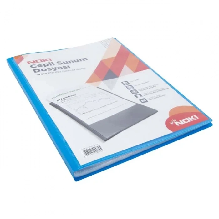 Noki 64160-n Cepli Sunum Dosyası A4 Mavi 60lı