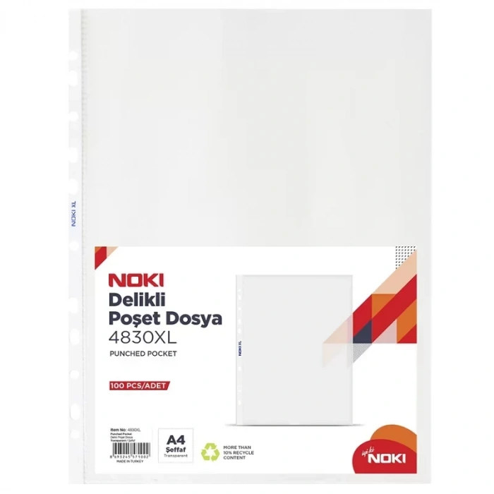 NOKİ A4 POŞET DOSYA XL100 LÜ 4830XL