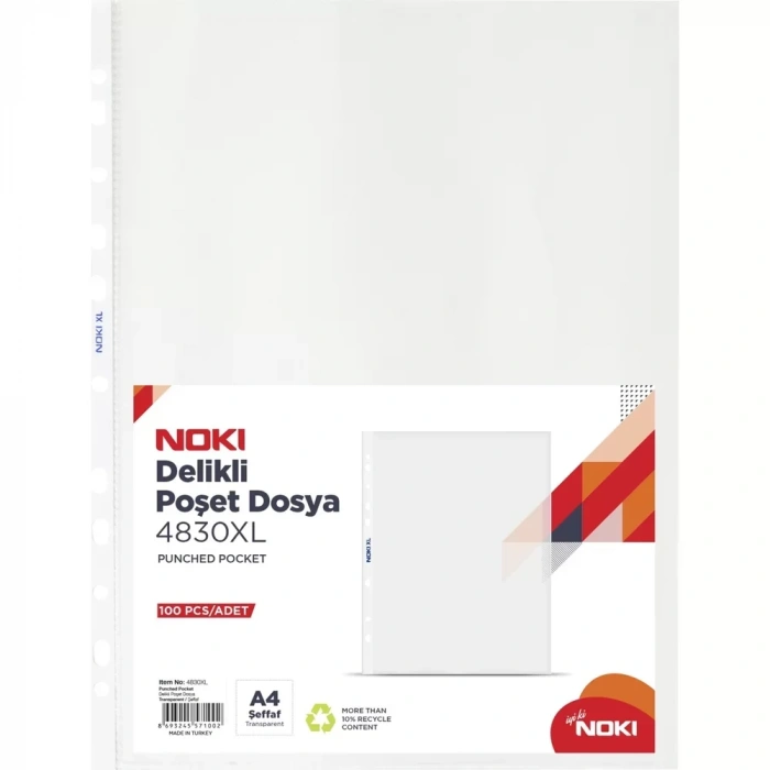 Noki Poşet Dosya A4 Ekstra Geniş XL (100 lü Paket)