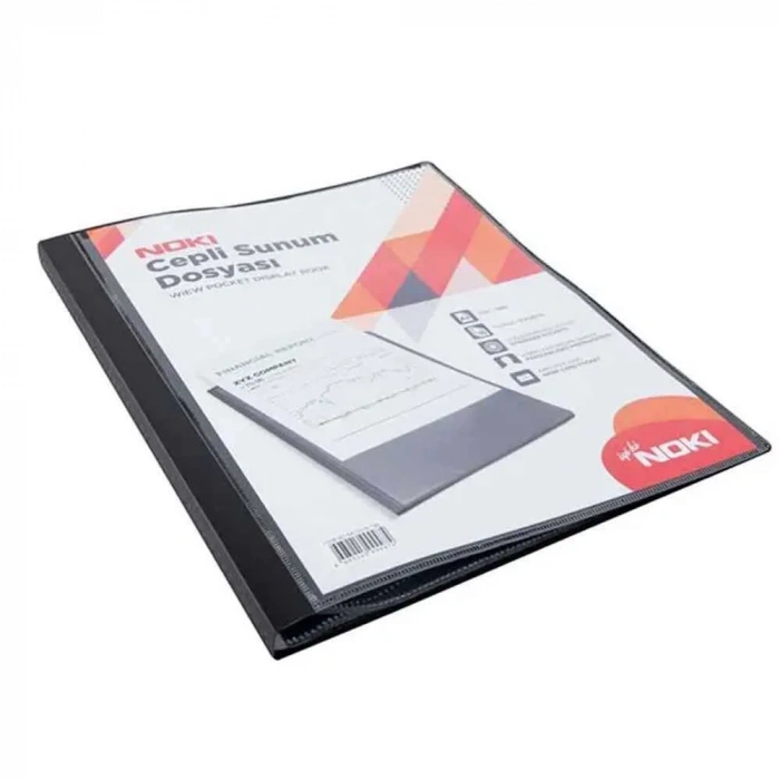 Noki Sunum Dosyası Cepli 20 Yapraklı A4 Siyah