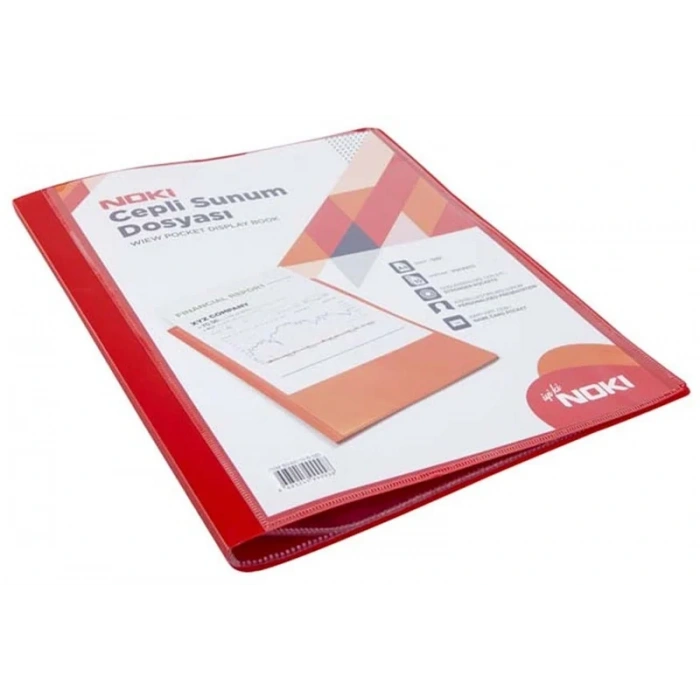 Noki Sunum Dosyası Önü Cepli 20li Kırmızı