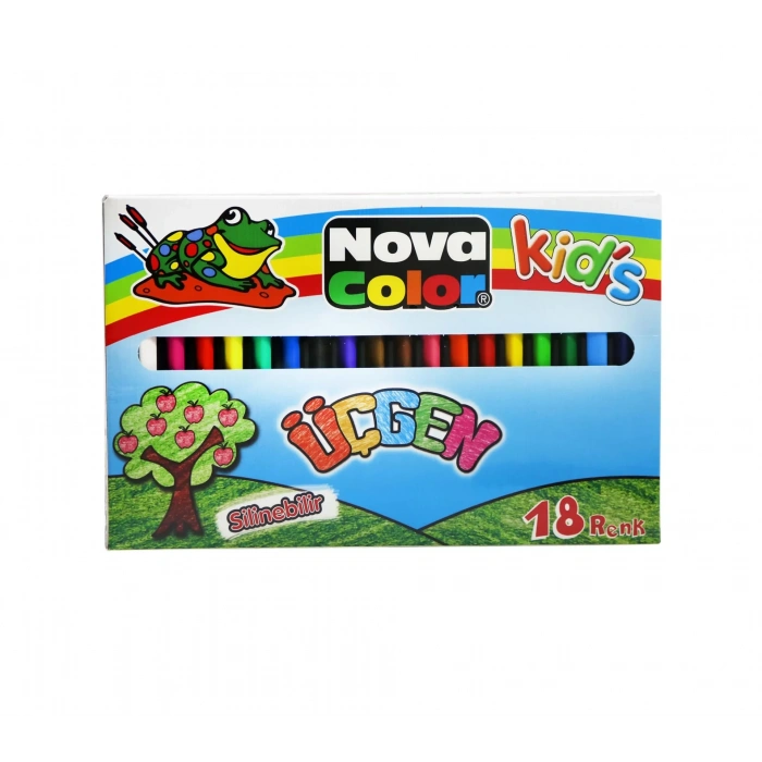 NOVA COLOR 18 RENK ÜÇGEN MUM BOYA NC-2120
