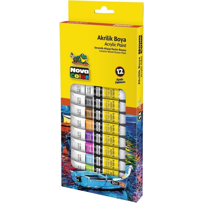 Nova Color Akrilik Boya Seti 12 Renk x 12 ml. Tüp