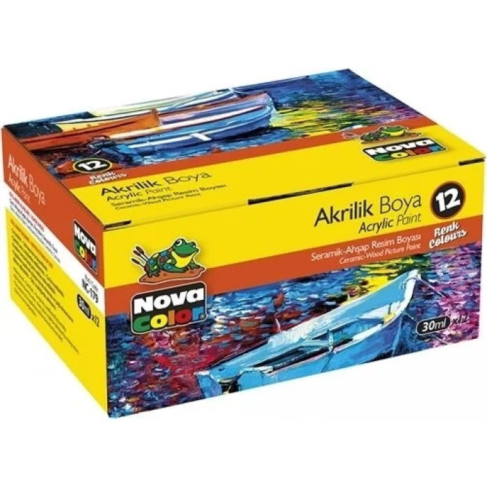 Nova Color Akrilik Boya Seti 12 Renk x 30 ml. Şişe