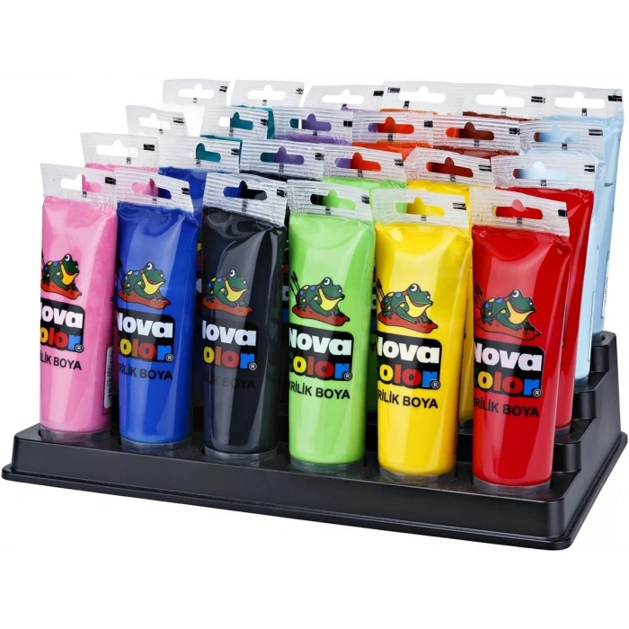 Nova Color Akrilik Boya Seti 24 Adet x 75 ml. Sınıf Seti (12 Renk x 2 Adet)