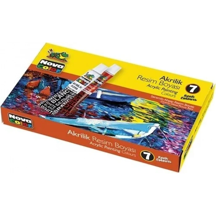 Nova Color Akrilik Boya Seti 7 Renk x 7 ml. Tüp
