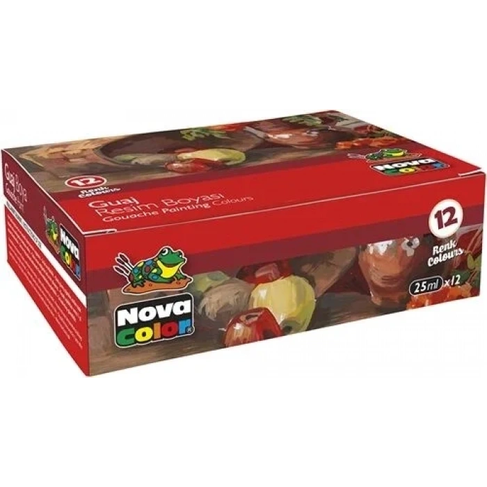 Nova Color Guaj Boya Seti 12 Renk x 25 ml. Şişe