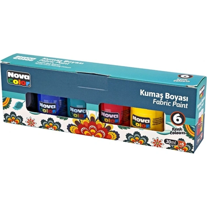 Nova Color Kumaş Boyası Seti 6 Renk x 30 ml.