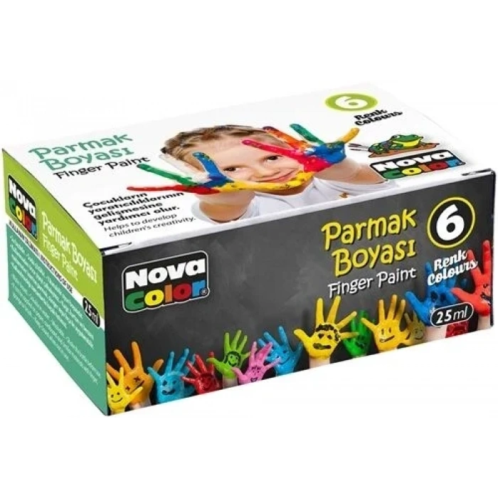 Nova Color Parmak Boyası 6 Renk x 25 ml.