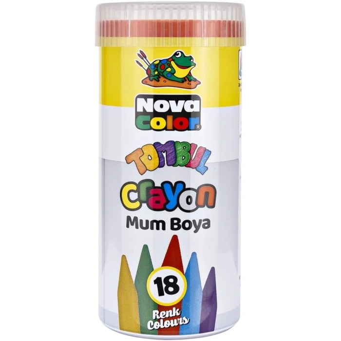 Nova Color Tombul Mum Boya 18 Renk Metal Tüp
