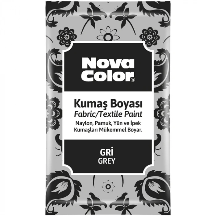 NOVA COLOR TOZ KUMAŞ BOYASI GRİ 12 GR NC-908