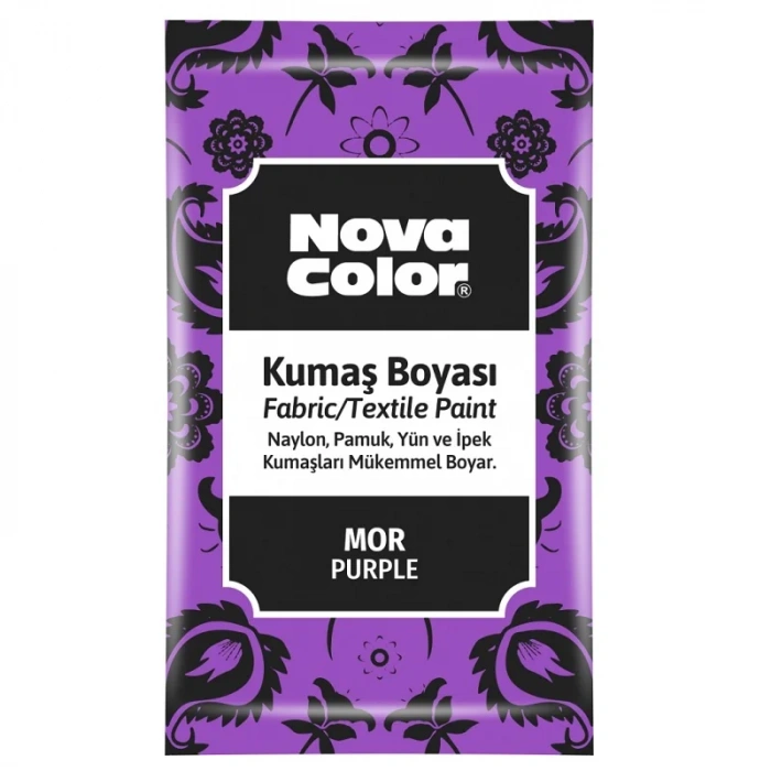 NOVA COLOR TOZ KUMAŞ BOYASI MOR 12 GR NC-907