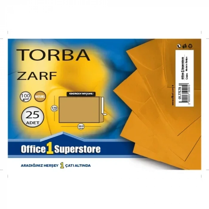 Ofma Torba Zarf 170x250 Natura 100gr 25li
