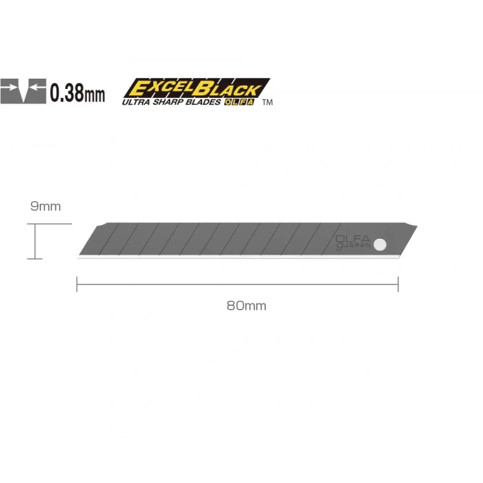 OLFA ABB-50 Standart Dar Black Seri Maket Bıçağı Yedeği (50 li)