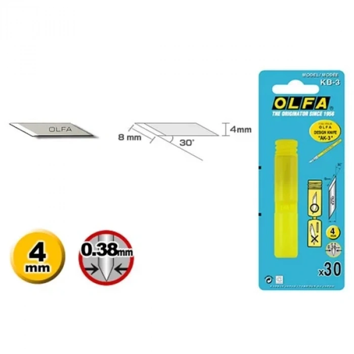 Olfa Kb-3 Maket Bıçağı Yedeği (30 Lu)