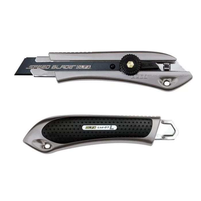 Olfa Ltd-l-lfb Geniş Maket Bıçağı Vidalı Metalik Renk Sert Plastik Kaplama