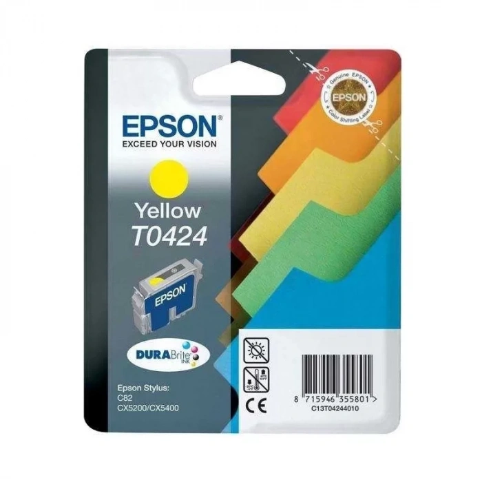 Outlet Epson T0424 C13t04244020 Sarı Orjinal Kartuş 420 Sayfa (stylus C82 Cx5100 Cx5200)