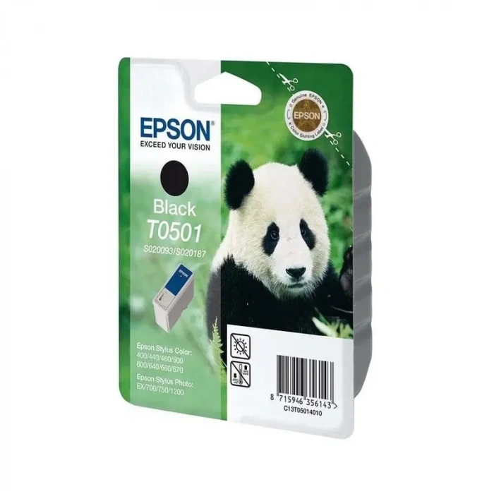 OUTLET EPSON T0501 C13T05014020 SİYAH ORJİNAL KARTUŞ 540 SAYFA (STYLUS 400 500 640 1200 710)