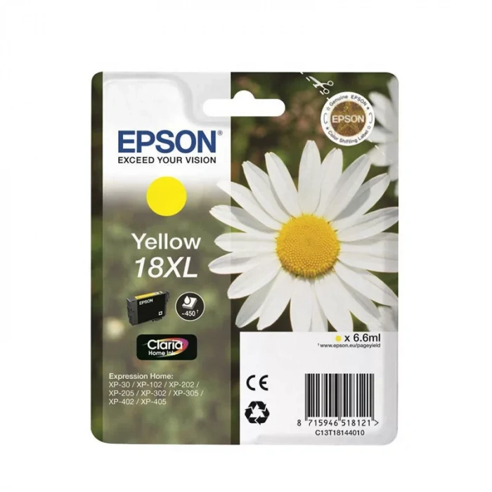 Outlet Epson T1814 C13t18144020 18xl Sarı Orjinal Kartuş 450 Sayfa (xp102 Xp202 Xp302 Xp402 Xp405)
