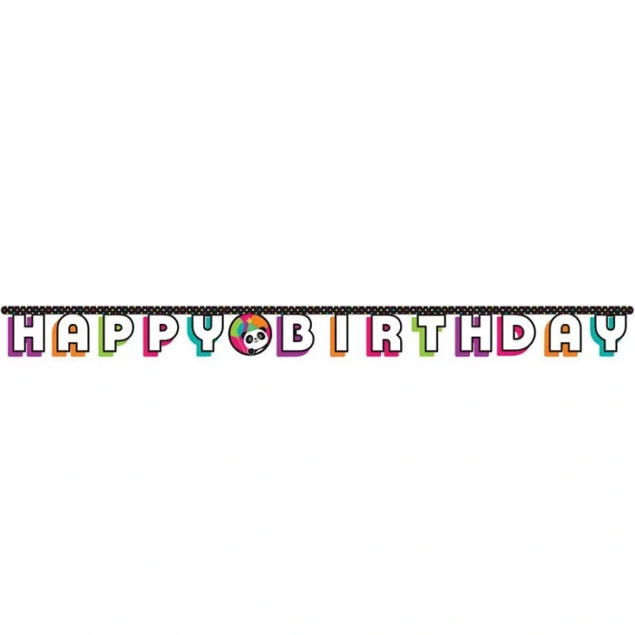 Panda Happy Birthday Harf Afiş