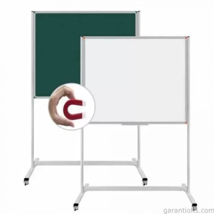 Panda Pan 272 Çelik Emaye Beyaz Yazı Tahtası Tekerlekli Ayaklı (120x120 Cm)