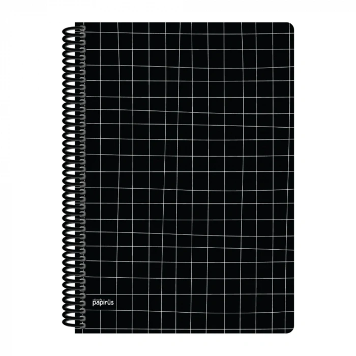 Papirüs Mini Sert Kapak Defter Siyah 100yp 17x24cm Kareli