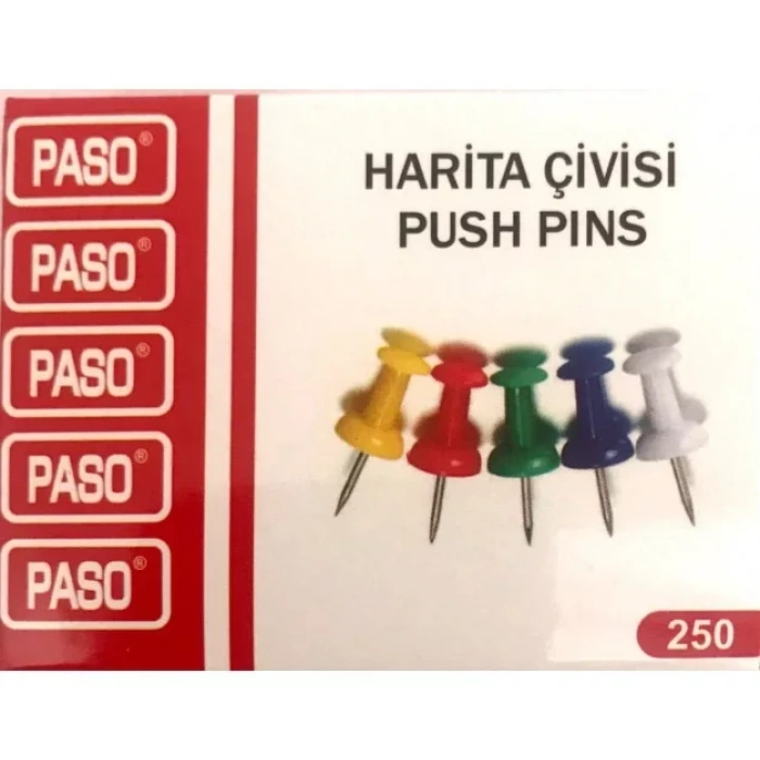 PASO HARİTA ÇİVİSİ RENKLİ 250