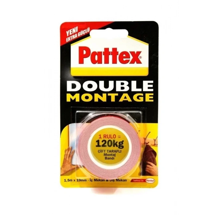 Pattex Çift Tataflı Montaj Bantı Double (19mm X 1,5m)