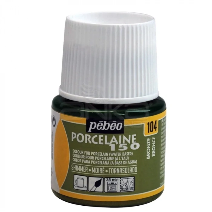 Pebeo Porcelaine 150 Fırınlanabilir Porselen Boyası (Metalik-Işıltılı) 104 Shimmer Bronze