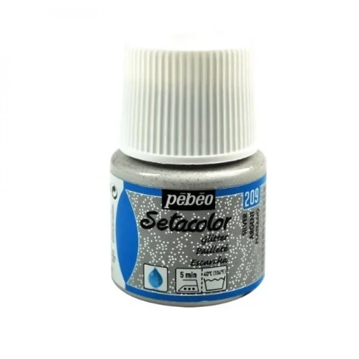 Pebeo Setacolor Glitter Kumaş Boyası 45ml 209 Silver
