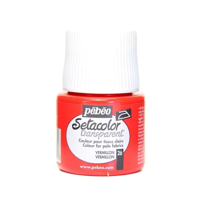 Pebeo Setacolor Light Fabric Transparan Kumaş Boyası 45ml 26 Vermillon