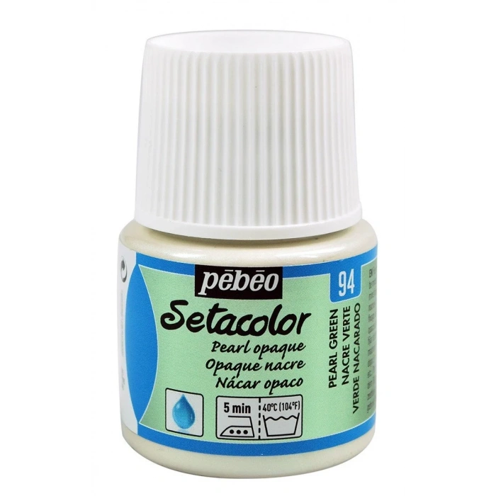 Pebeo Setacolor Pearl Opaque Nacre Metalik Kumaş Boyası 45ml 94 Pearl Green