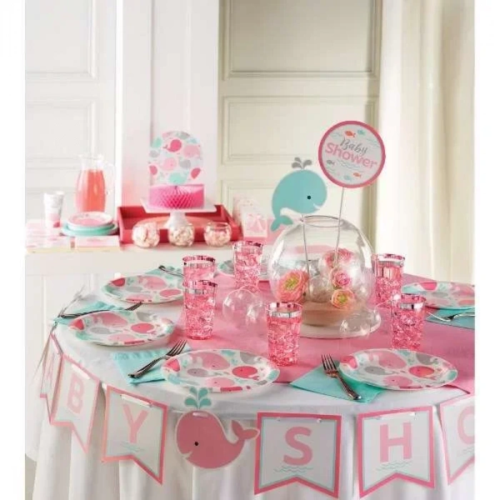 Pembe Balinalar 1 Yaş SÜPER Parti Seti 24 KİŞİLİK