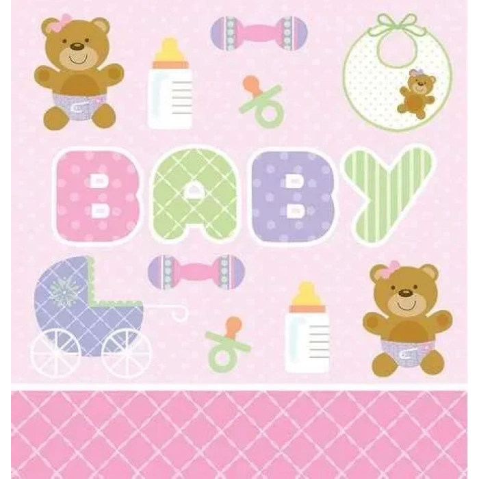 Pembe Bebek Ayıcık Masa Örtüsü