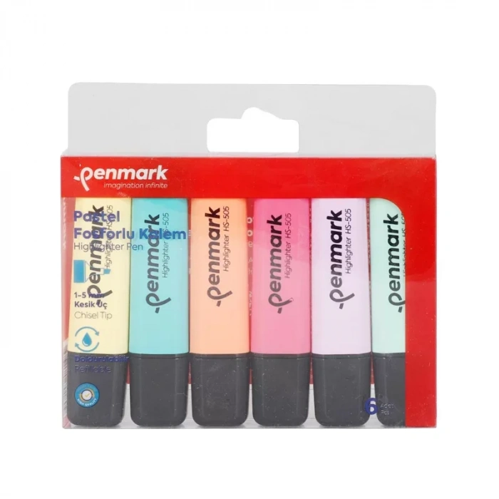 Penmark Hs-505-6p Fosforlu Kalem Seti Pastel 6 Renk Blister