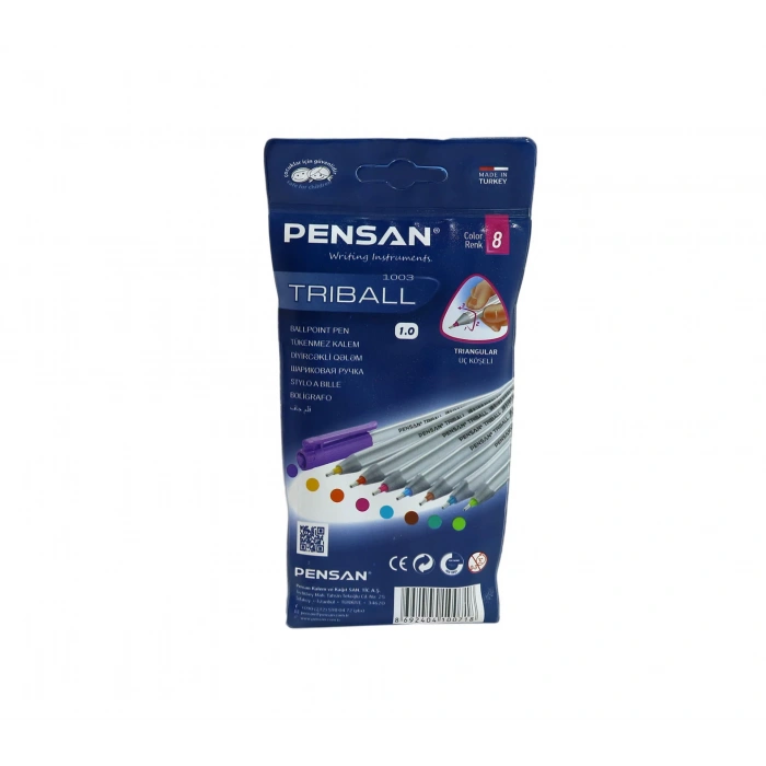 PENSAN 1003 TRIBALL 8 RENK TÜKENMEZ KALEM
