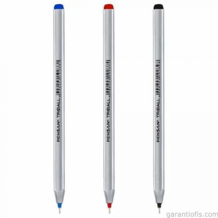 Pensan 1003 Triball Üçgen Gövdeli Siyah Tükenmez Kalem (12 li Paket)