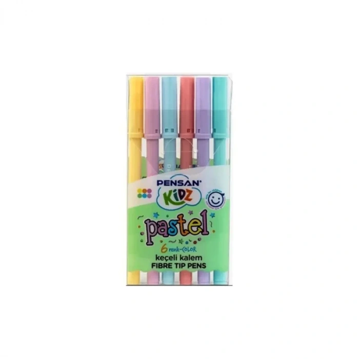 PENSAN 6 RENK PASTEL KESİK UÇ KEÇELİ KALEM 99096
