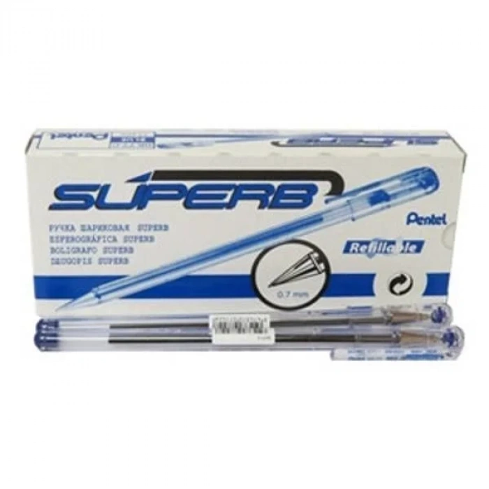 Pentel BK77 Yağ Bazlı Roller Tükenmez Kalem MAVİ 12li Kutu