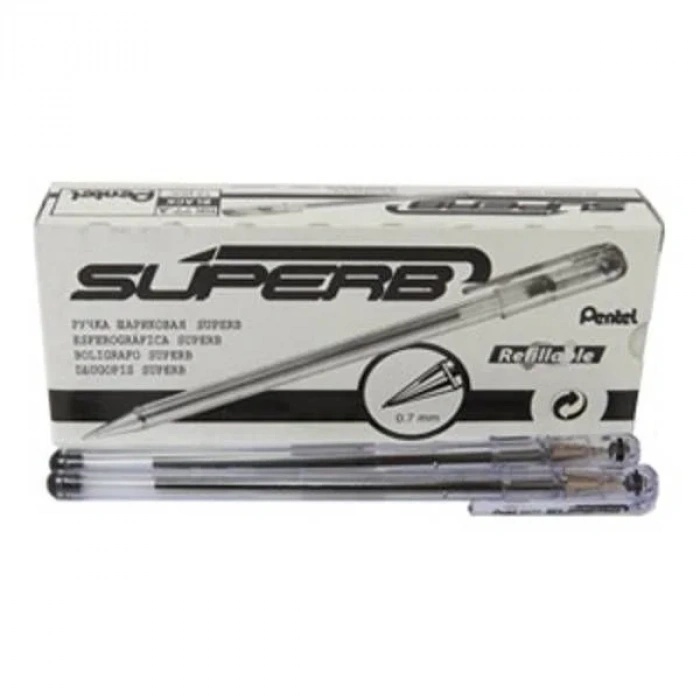 Pentel BK77 Yağ Bazlı Roller Tükenmez Kalem SİYAH 12li Kutu