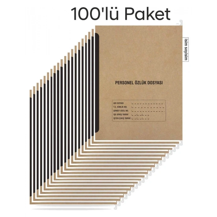 Personel Özlük Dosyası 8 Yapraklı (Metal Askılı 100 Adet)