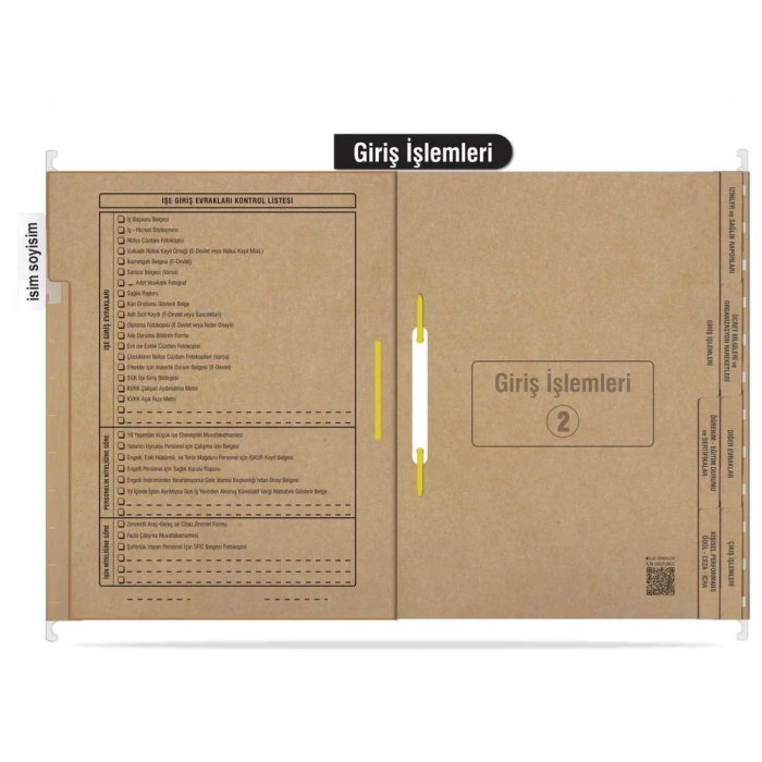 Personel Özlük Dosyası 8 Yapraklı (Metal Askılı 100 Adet)