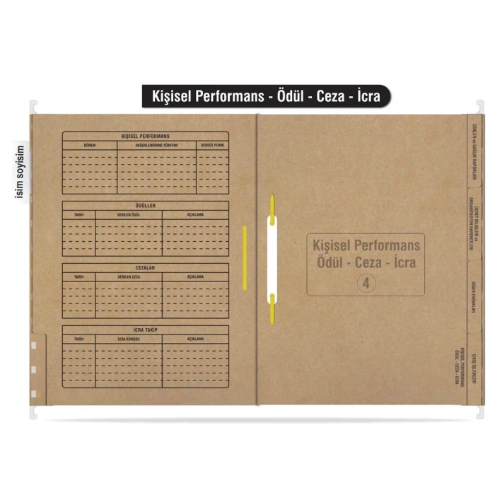Personel Özlük Dosyası 8 Yapraklı (Metal Askılı 100 Adet)