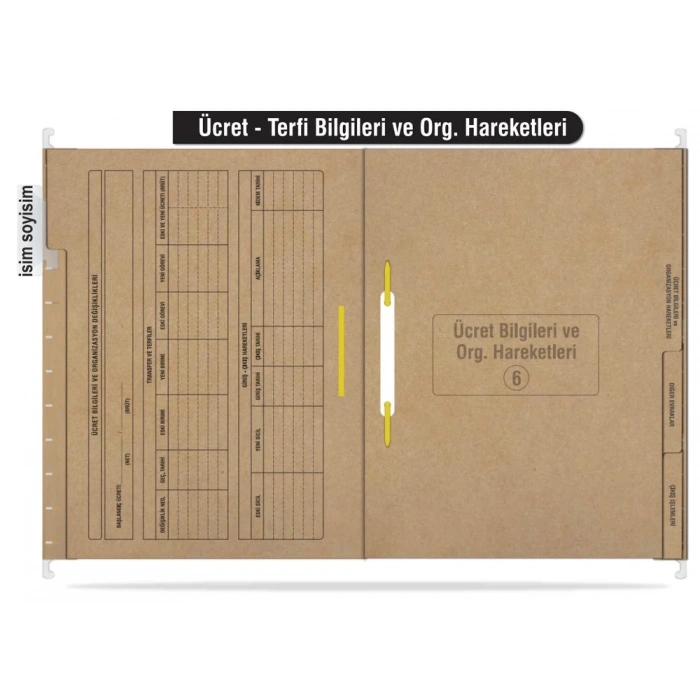 Personel Özlük Dosyası 8 Yapraklı (Metal Askılı 100 Adet)