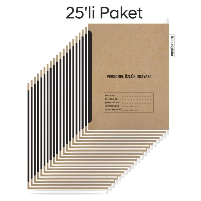Personel Özlük Dosyası 8 Yapraklı (Metal Askılı 25 Adet)